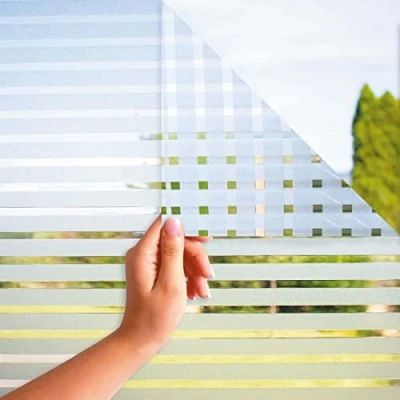 Imagen de MARAPON® Vinilo Ventana Diseño a Rayas [44.5x200 cm] Incluye Libro Electrónico con Consejos Profesionales Vinilos para Ventanas Adhesión Estática Opaco