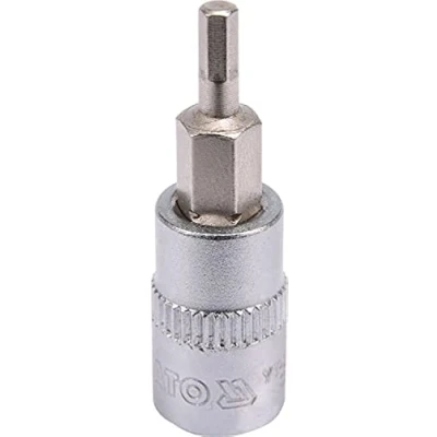 Imagen de YATO YT 04370 Piezas insertables de llave cubo 1/4 Hexágono exterior DIN 3120 3 Acero cromo vanadio, para herramientas