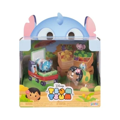 Imagen de Disney Tsum Lilo &amp; Stitch Story Moment Juego de Figuras 7 cm Alto y apilables, Incluye una Figura Mediana con pequeñas ángel Crump, para niños a Partir 6