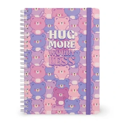 Imagen de Legami Cuaderno con espiral de rayas 7 mm, Teddy Bear, Large, tamaño A4, papel certificado FSC, contiene 1 hoja adhesivos, 160 páginas, cierre elástico, 15 x 21 cm