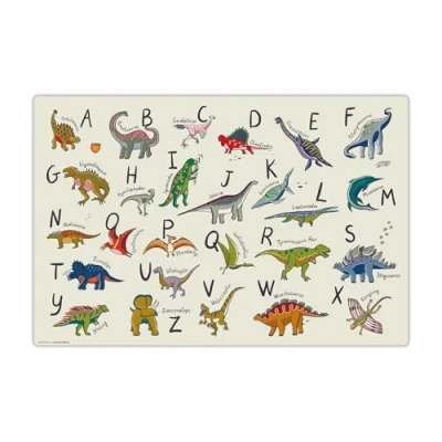 Imagen de Dino ABC Vade de escritorio infantil vinilo premium (plástico libre BPA) 60 x 40 cm Fabricado en Alemania