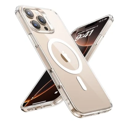 Imagen de ESR Funda para iPhone 16 Pro MAX, Compatible MagSafe, Protección Grado Militar a Prueba Golpes, Magnética Híbrida Classic (HaloLock), Transparente