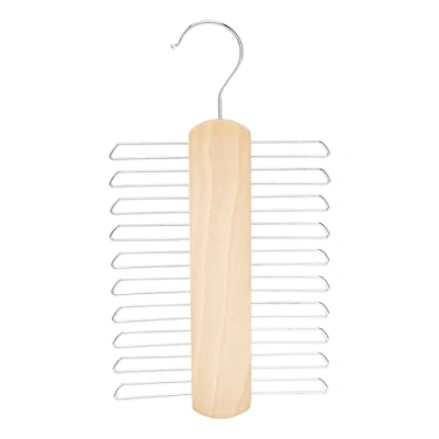 Imagen de Amazon Basics Corbatero y percha para cinturones de 20 barras, color natural, 2 unidades