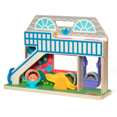 Imagen de Melissa &amp; Doug GO Tots Juguete de madera Patio la escuela, Incluye 3 discos con personajes diferentes, Juguetes para bebés y niños pequeños, desarollo Montessori, 12 meses+