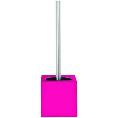 Imagen de MSV Escobilla de Baño, Acero Inoxidable y MDF, Rosa, 11x37x11 cm