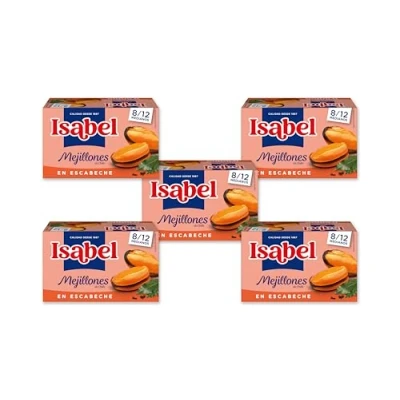 Imagen de Isabel Pack de 5 latas mejillones en escabeche 8 12
