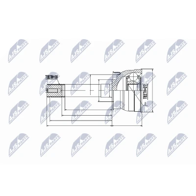 Imagen de NTY NPZ NS 040 Junta Homocinética Eje delantero, derecha, izquierda NISSAN: TERRANO 1, Pathfinder 2