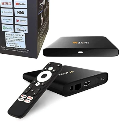 Imagen de LEYF 4K Android TV Box Original Licensed by Google LLC and Netflix, Disney, Prime Video WiFi, Type C, HDMI 2.1, USB 3.0, Ethernet, MicroSD/Smart TV, Chromecast, Youtube