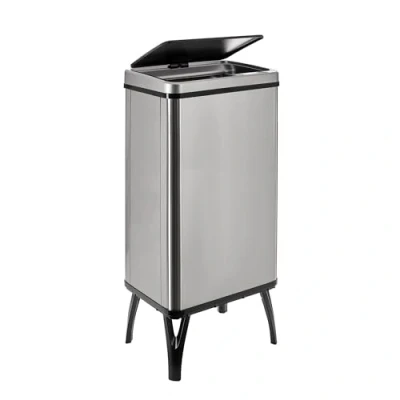 Imagen de WELL HOME MOBILIARIO &amp; DECORACIÓN Cubo de basura inteligente con apertura automática y contacto manual 50L, 35,5x26x83,5cm color gris.