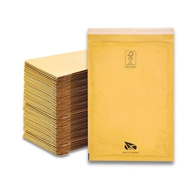Imagen de RAYLU PAPER Pack de 100 Sobres Acolchados Burbujas Kraft con Cierre Autoadhesivo, para Envíos color Marrón Unidades (150x210 mm)