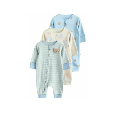 Imagen de Next Regular FIT 3 PACK BEAR BABY Pijama de bebé para niños, Talla: 0 3m, Blue