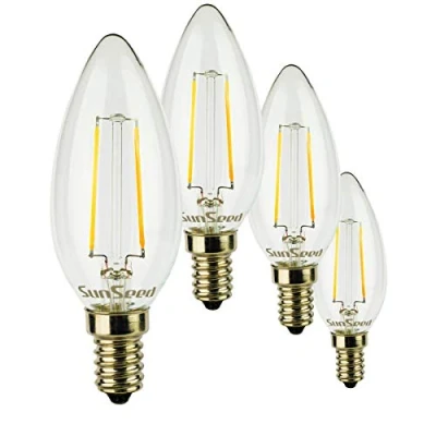 Imagen de SUNSEED 4x Bombilla Vela Filamento LED E14 2W = 25W Blanco Neutro 4000K