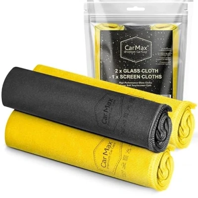 Imagen de CarMax® paños de limpieza para vidrio y pantalla táctil, dos alto rendimiento sin pelusa cristales espejos, una microfibra con acabado gamuza súper suave