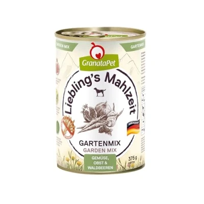 Imagen de GranataPet Liebling&#039;s Mahlzeit Gartenmix Pur, complemento alimenticio para Perros, Comida Perros sin Cereales, al BARFen Carne, Rico en vitaminas Naturales, 6 x 375 g