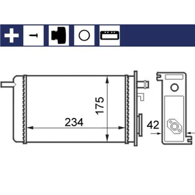 Imagen de MAHLE ORIGINAL AH 44 000S Radiador de Calefaccion con accesorios junta anular, tornillos