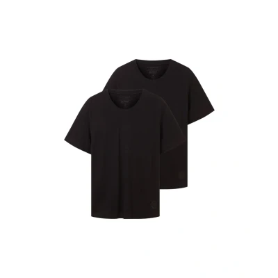 Imagen de TOM Tailor MIT V Ausschnitt IM Doppelpack Camiseta básica, Hombre, Talla: Small, Black
