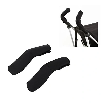 Imagen de funda de espuma protectora para empuñadura Silla Paseo Accesorios apoyabrazos cubierta negro universal carro bebe manillar coche niño Cochecito 2 Unids / par