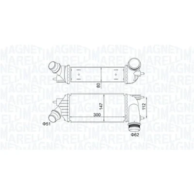 Imagen de MAGNETI MARELLI 351319204140 Intercooler PEUGEOT: Expert II Tepee, 807, Furgón, FIAT: Scudo II, CITROËN: Jumpy MPV