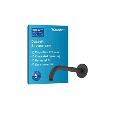 Imagen de Duravit Universal brazo de ducha, ducha montaje en pared, la 210 mm, torno a, negro mate