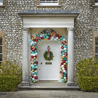 Imagen de Ginger Ray Kit de arco globos para puerta Navidad con bastón caramelo