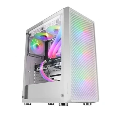 Imagen de CAJA ATX SEMITORRE MARS GAMING MC F WHITE FRONTAL METAL MESH 3 VENTILADORES ARGB 120mm +1 TRASERO LATERAL DE CRISTAL TEMPLADO SIN FUENTE ALIMENTACI