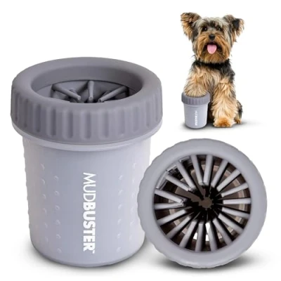 Imagen de Dexas MudBuster Limpiador portátil para patas de perro, tamaño pequeño, gris claro