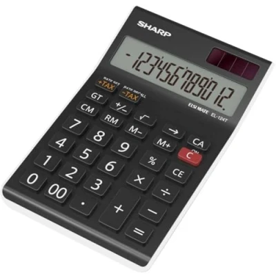 Imagen de SHARP EL124AT DESK CALC BLK EL124ATWH