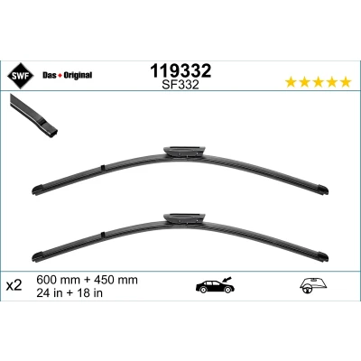 Imagen de Limpiaparabrisas Swf Visioflex 119332 delante Sin marco RENAULT: MEGANE 2, 4, 2 Stufenheck