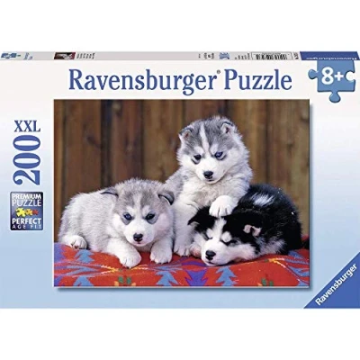 Imagen de Ravensburger Tres Cachorros de Husky Rompecabeza 200 Piezas XXL, 8+ Años, Multicolor (Ravensburger 128235)