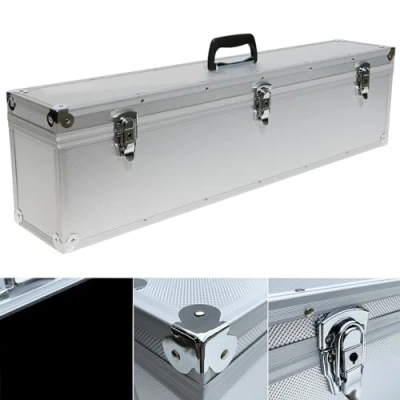 Imagen de Maletín largo de aluminio con tapa extraíble (longitud x anchura altura), 1100 155 230 mm, caja transporte