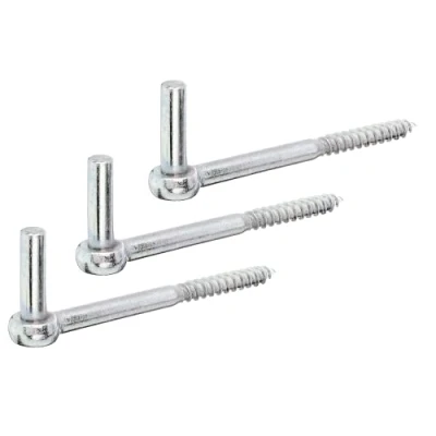 Imagen de GAH Alberts 312244 312237 Bisagra para atornillar, gancho en forma de J, con rosca cortada, galvanizada amarillo, diámetro del mandril 13 mm, longitud 165 juego 3