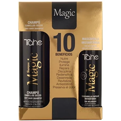 Imagen de Tahe Magic Pack Mantenimiento: Mascarilla Instantánea en spray de 125 ml + Champú para cabellos secos 300
