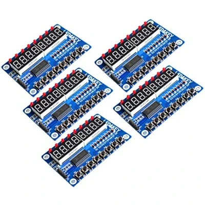 Imagen de TECNOIOT 5pcs TM1638 Module Key Display 8 bit Digital LED Tube
