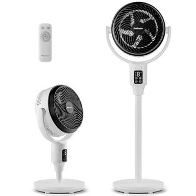 Imagen de Pro Breeze AirFlo Ventilador de Pie Silencioso con altura ajustable 108 60cm, Pantalla LED, Mando a distancia, 9 Velocidades, Oscilación Vertical y Horizontal Hogar Oficina