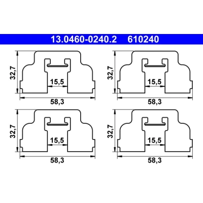Imagen de Kit d&#039;accessoires, plaquette de frein à disque ATE 13.0460 0240.2