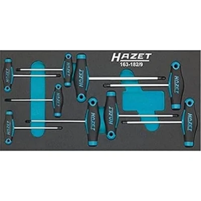 Imagen de HAZET 163 182/9 Kit de atornilladores 9 Módulo herramientas (refuerzo espuma blanda PU) Safety Insert System