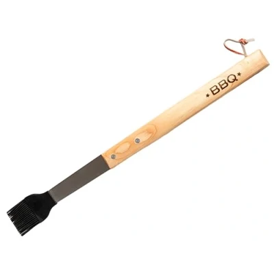 Imagen de Fackelmann Pincel para Barbacoa, Utensilio de Cocina especial con punta flexible silicona untar aliño en carne, verdura o pescado, mango madera, 42 cm, 1ud