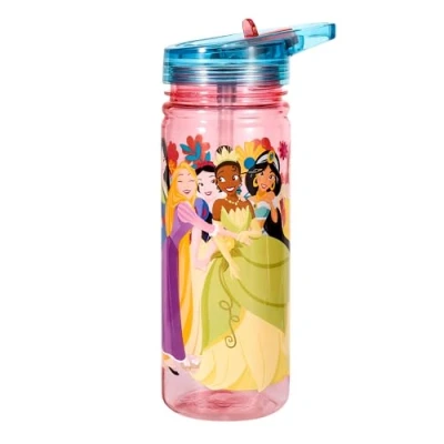 Imagen de Zawadi Global Disney Princess botella de agua 580 ml para niños, bebidas escolares, hecha Ecozen duradero, reutilizable, sin BPA