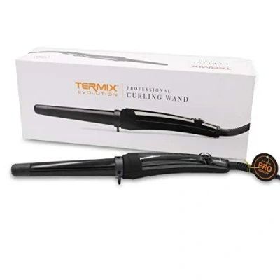 Imagen de Termix Rizador de Pelo Profesional Evolution Wand, Regulador Tª con Sensor Táctil. Sistema Seguridad Pro Tech, Calentamiento Inmediatoy, Tenacilla Plancha Rizadora, Negro