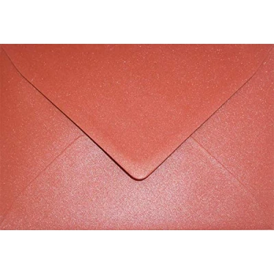 Imagen de Netuno 25 sobres nacarados rojos DIN B6 125x175mm 120g Aster Metallic Ruby con solapa engomada puntiaguda sin ventana para invitaciones boda Navidad Pascua bautizo cartas tarjetas fiestas bricolaje