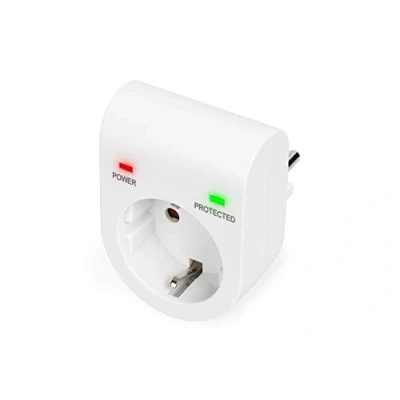 Imagen de DIGITUS Adaptador de Protección contra Sobretensiones, 16A / 230V 50Hz Máx. 3.500W, LED Indicador Estado, Corriente fuga 13.500A