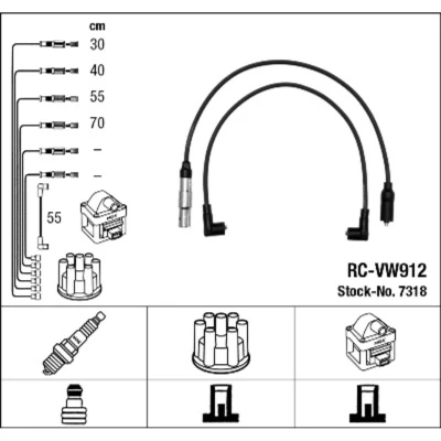 Imagen de NGK 7318 Juego de Cables Encendido 5 VOLKSWAGEN: Golf 3, 3 Variant, Cabrio