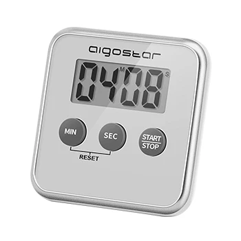 Imagen de Aigostar Timer Temporizador de Cocina Digital con Pantalla LCD Grande, Multifunción: Cronómetro, Cuenta Atrás, Adelante y Aviso Sonoro. 3 Formas Instalación: Imán, Sobremesa o Colgado