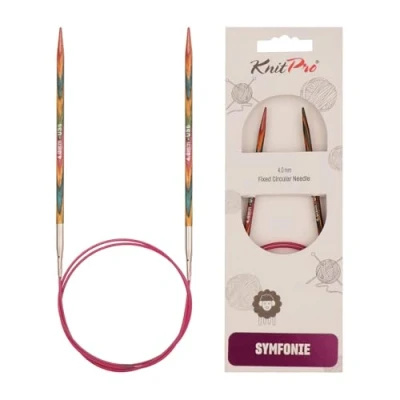 Imagen de KnitPro Symfonie: Agujas de Tejer Circulares fijas: 25 cm x 4 mm, Madera Abedul, Multicolor, 4,00 mm