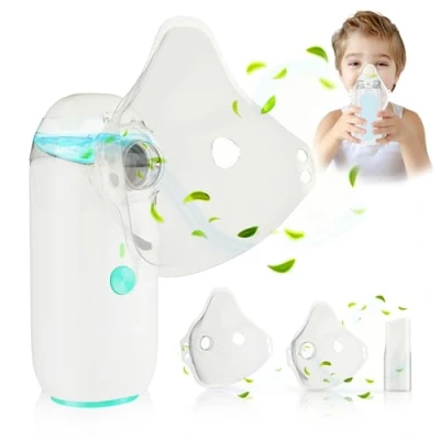Imagen de JARAMI Nebulizador Portatil Recargable para Adultos, Niños y Bebe inhalador Silencioso el Alivio de Tos, Asma, Enfermedades Respiratorias Con Mango uso Domestico Viaje.