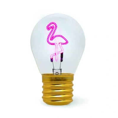 Imagen de Legami Lámpara de Mesa en Forma Bombilla, recargable con Cable USB, inalámbrica, Ficción Tema Flamingo, 6,8 x 10,3 cm