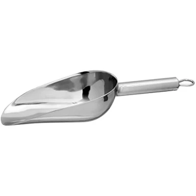 Imagen de FMprofessional Cogedor de Acero Inoxidable, Óptimo para Harina, Condimentos y Alimentos a Granel, Apto Lavavajillas, 25x15x8 cm, 350 ml Capac idad, Color Inox, 1 ud