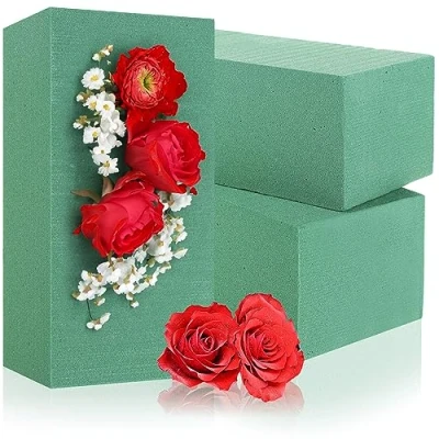 Imagen de com four® 3X Espuma Floral para Arreglos Florales Esponja Flores Frescas Plug In Hacer Manualidades Boda y Cumpleaños