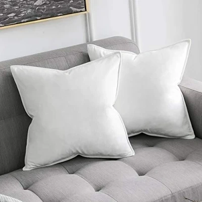 Imagen de MIULEE Funda de Cojines Navidad para Sofá Almohadas Terciopelo Suave Almohada Decorativa Moderna Cojin Sala Estar Cama Silla Dormitorio 2 Piezas 45x45 cm Blanco Puro
