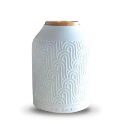 Imagen de Zen&#039;Aroma Difusor de Aceite Esencial WiFi Praga Eléctrico Conectado Compatible Alexa/Google Home Control Total Remoto en la App Tuya Smart Materiales Naturales Madera y Cerámica